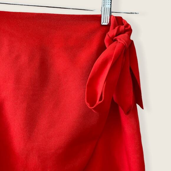 FASHION UNION Wrap Mini Skirt Red Size 4 Date Night Cute Holiday - Picture 7 of 10